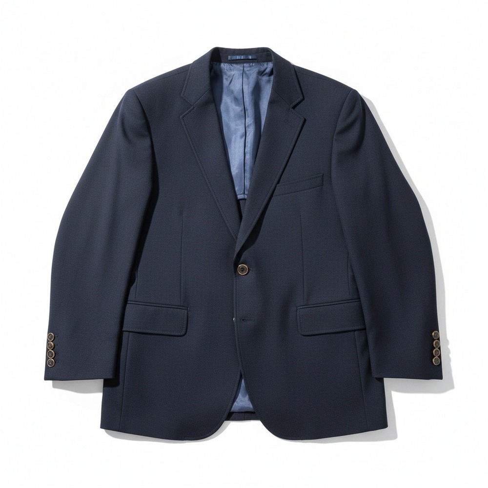 Christopher Wren Navy Blue Blazer, Gold Crest Buttons, USA Made, Halperns Jacket